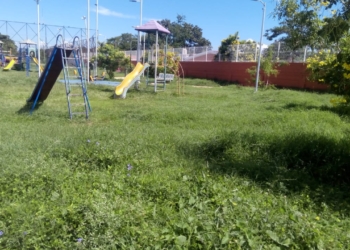 Abandonado y enmontado luce el parque Aarón Merino en Othón P Blanco