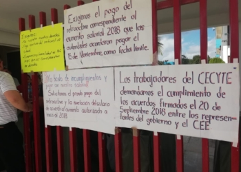 Paros escalonados en Cecyte Cancún por falta de pago de retroactivo