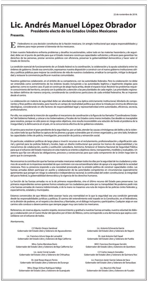 Se “rebelan” gobernadores panistas ante propuesta de AMLO