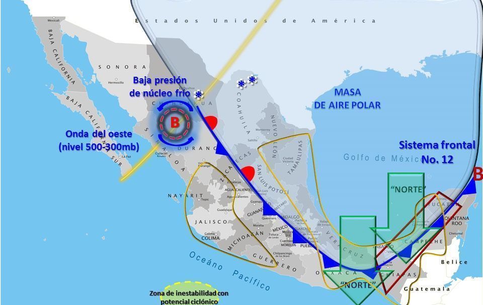 Frente frío 12 traerá descenso de temperatura en Quintana Roo