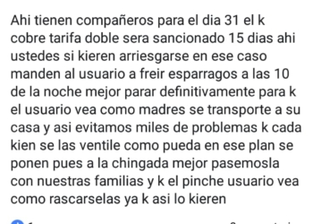 Enfada a taxista no poder cobrar el doble en año nuevo