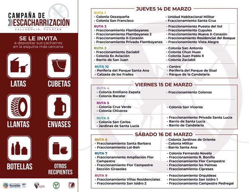 Próxima campaña masiva de descacharrización para erradicar potenciales criaderos del zancudo