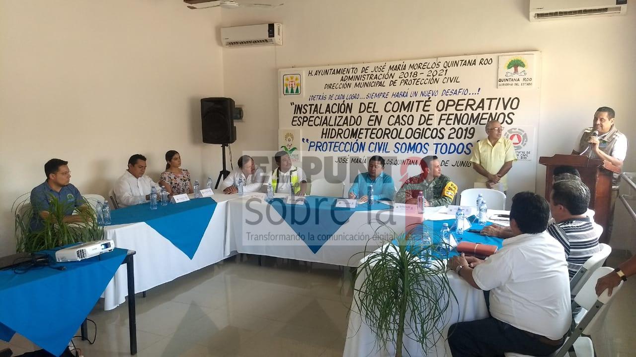 Instalan Comité Municipal Operativo Especializado en caso de Fenómenos Hidrometeorológicos 2019 en JMM