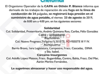 Anuncia la CAPA reparación de una fuga de agua sobre la carretera Chetumal–Escárcega