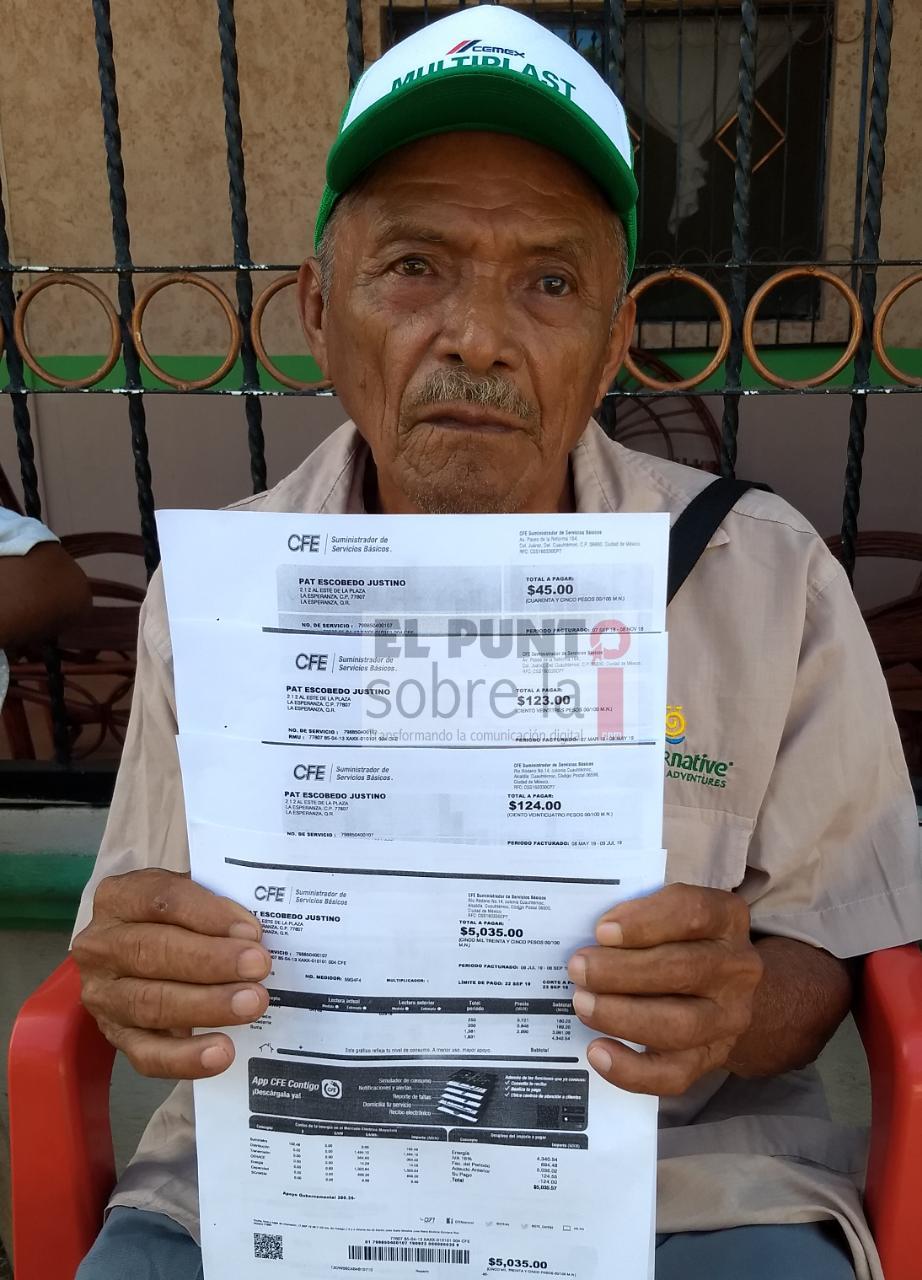 Hasta en las comunidades se sufre por la CFE