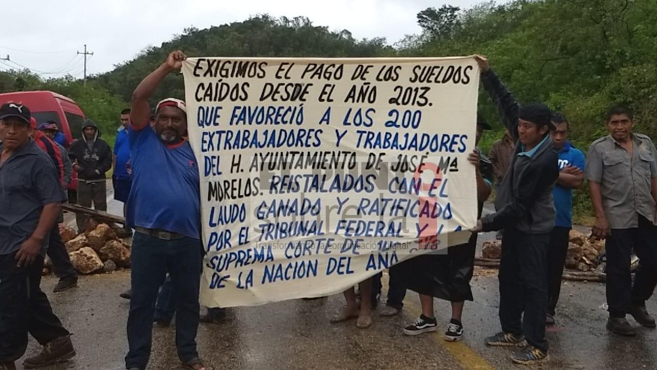 Ni las lluvias detiene el bloqueo carretero Muna-Felipe Carrillo Puerto