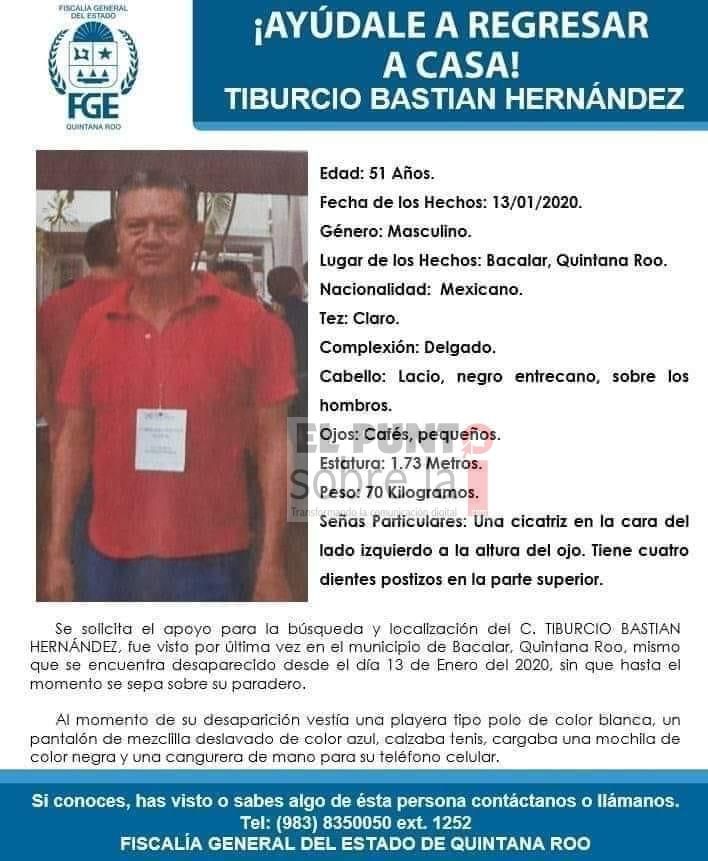Sigue sin aparecer el amigo Tiburcio Bastián