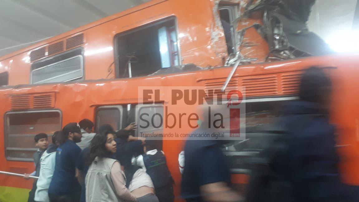 Chocan dos trenes en el Metro Tacubaya, de la CDMX