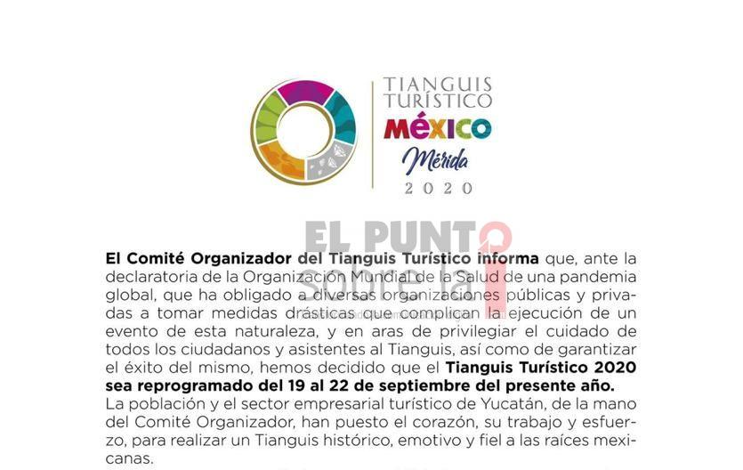 Reprograman Tianguis Turístico 2020