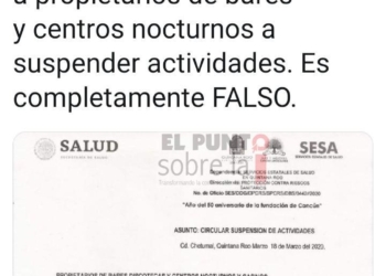Circular de la COFEPRIS completamente FALSO, aun no se suspenden actividades en bares y centros nocturnos