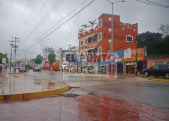 Frente frío vino acompañado de lluvias en la zona maya