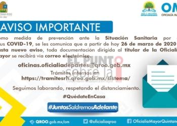Se suspenden labores en el Gobierno del Estado del 26 de marzo al 19 de abril de 2020