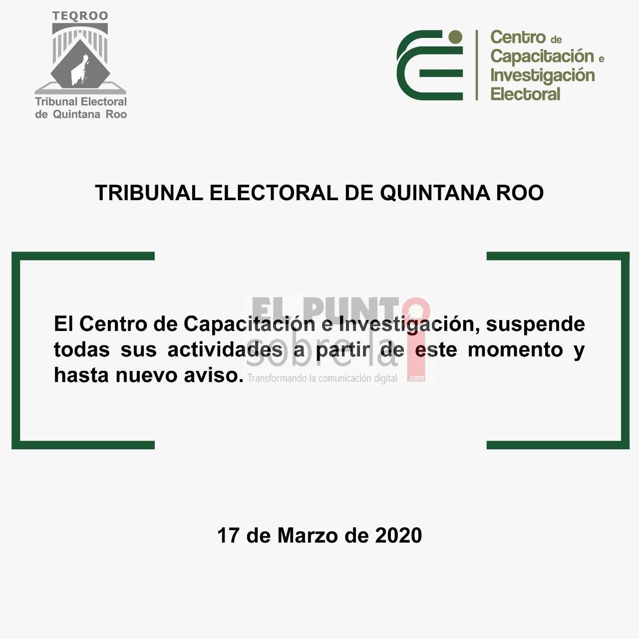 Por COVID-19, el TEQROO suspende todos los eventos públicos