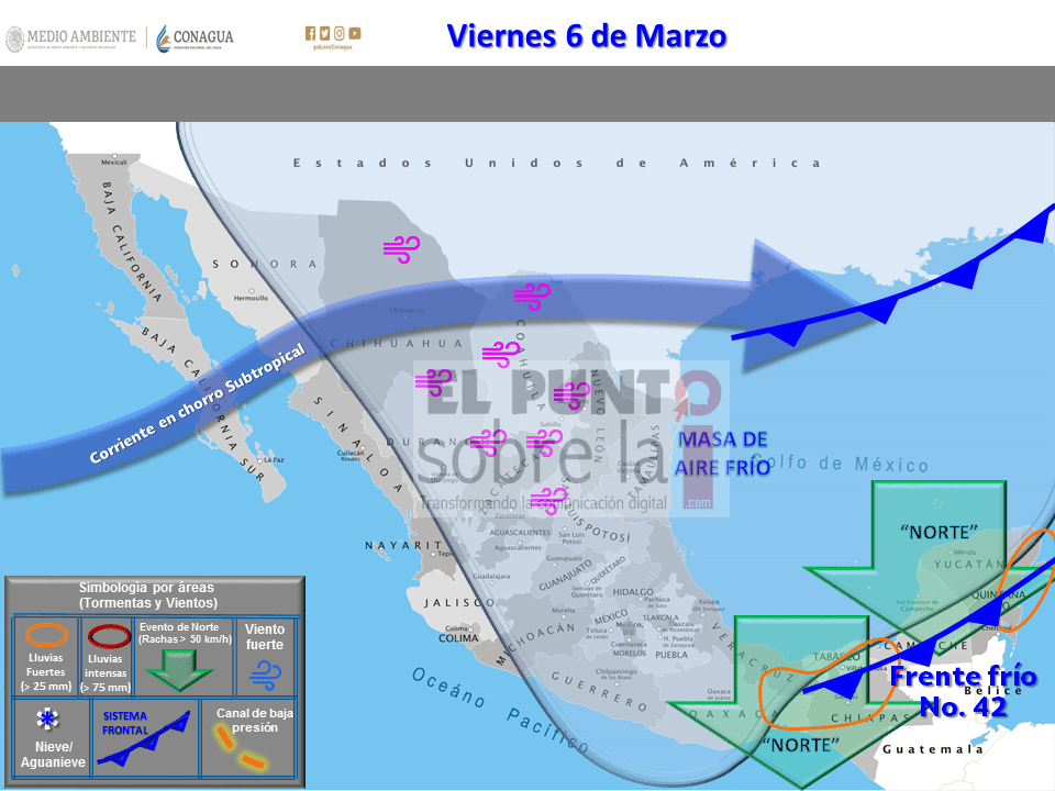 Frente frio afectara Quintana Roo a partir de este viernes