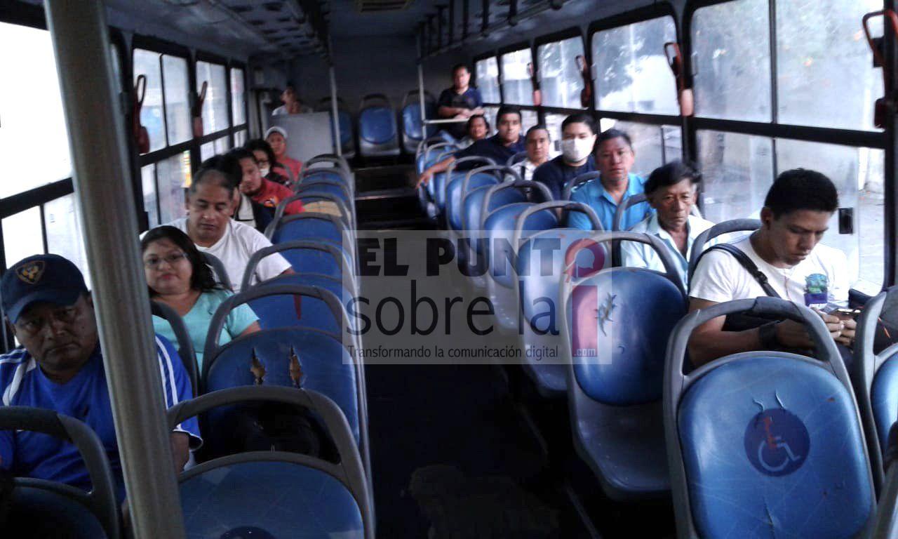 Aplican medidas preventivas por Covid-19 en el transporte público