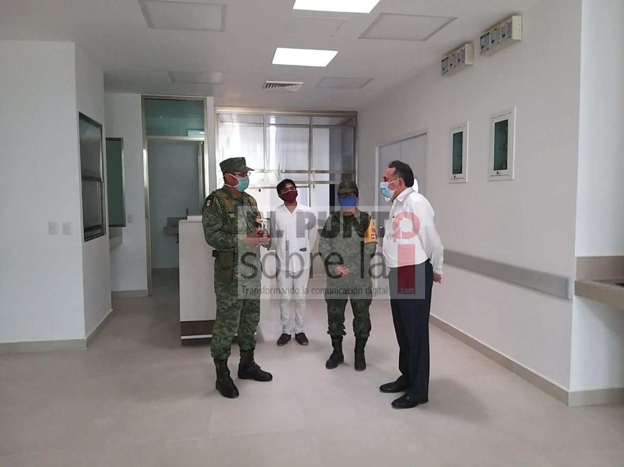 Recorre El Senador José Luis Pech El Hospital Que Habilita La SEDENA Para Atender Casos De COVID 19