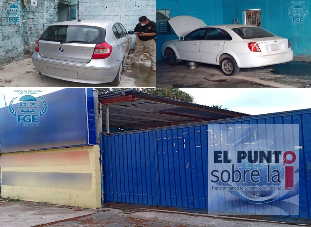 Cumple FGE orden de cateo y asegura dos autos y un taller en Chetumal
