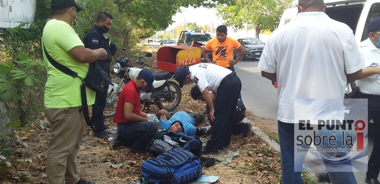 Accidente deja un motociclista lesionado
