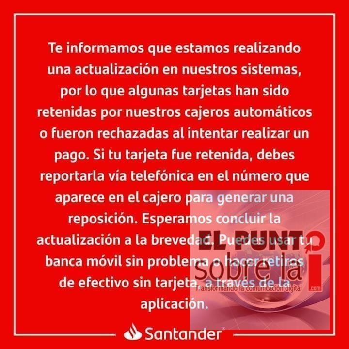 Banco Santander presenta fallas en Quintana Roo