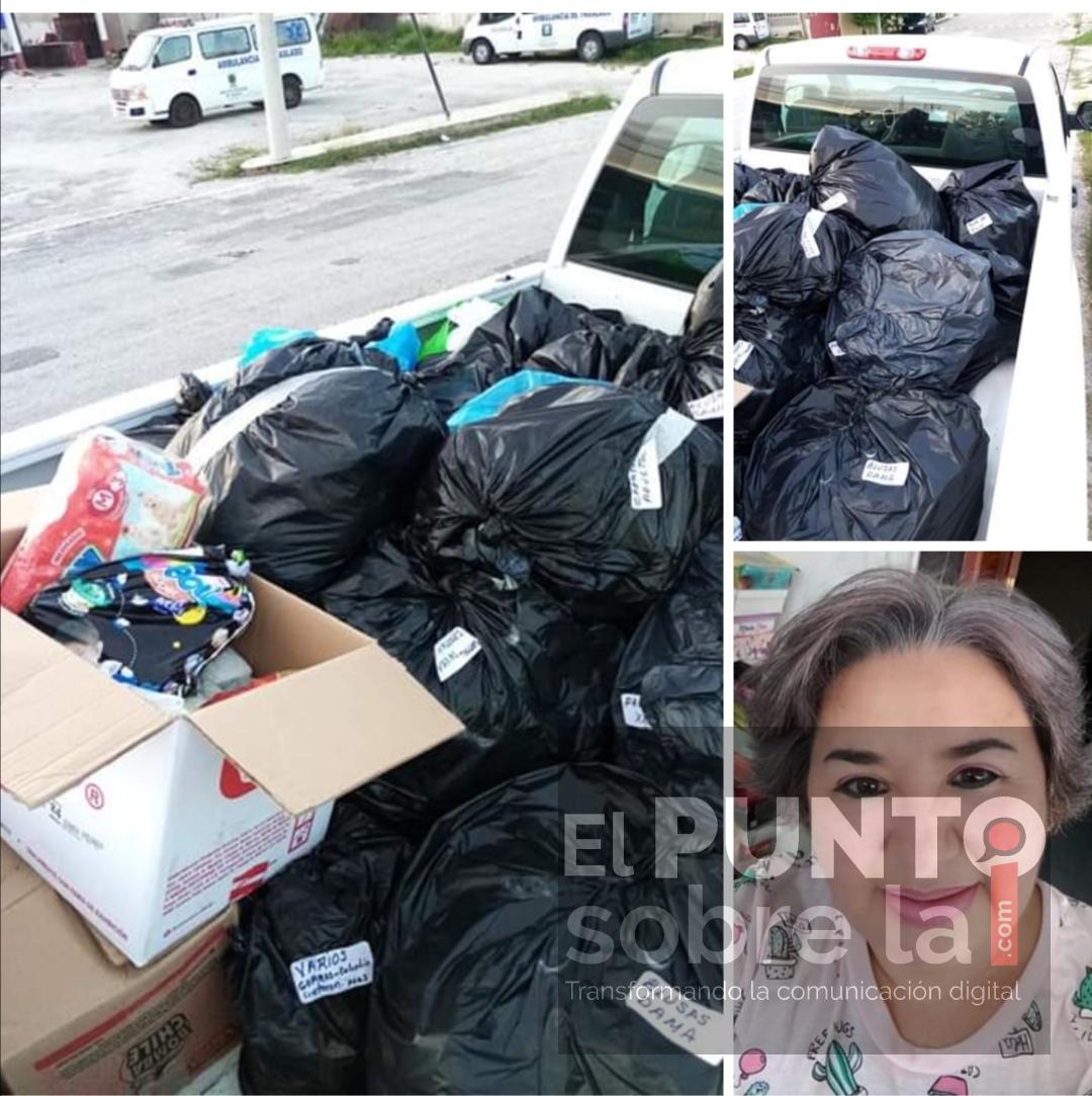 Manos de ayuda en recolección de víveres que el DIF Municipal realiza en pro de damnificados