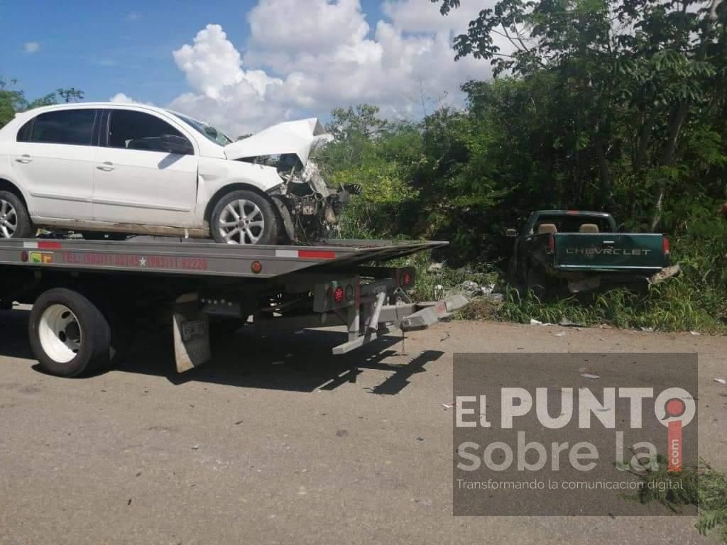 Fuerte accidente en la ribera del río Hondo
