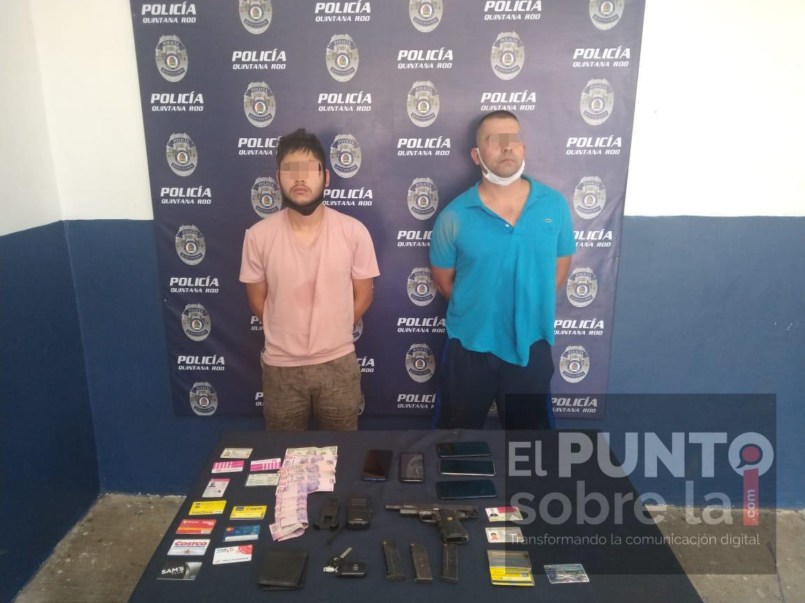 Detiene la policía quintana roo a dos presuntos delincuentes por portación de arma de fuego