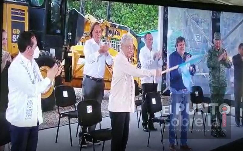 Da banderazo AMLO a obra de construcción del tramo Cancún-Izamal del Tren Maya