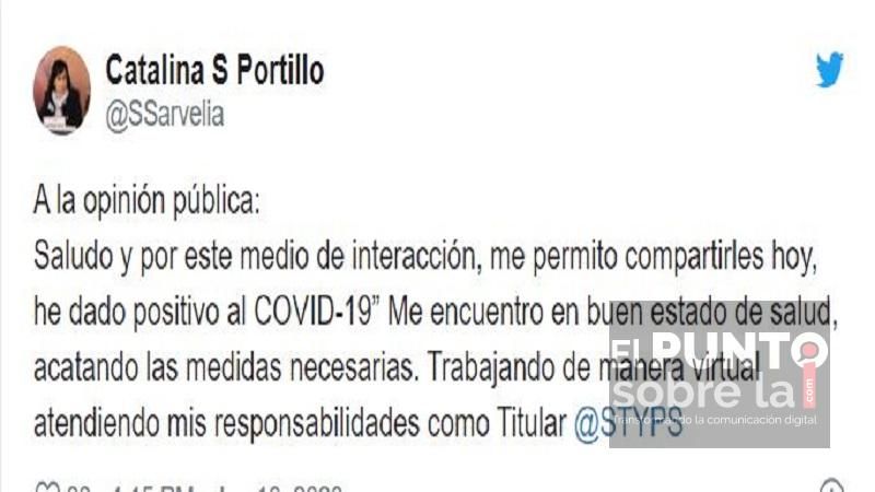 Da positivo de Covid-19 Secretaria del Trabajo y Previsión Social del estado
