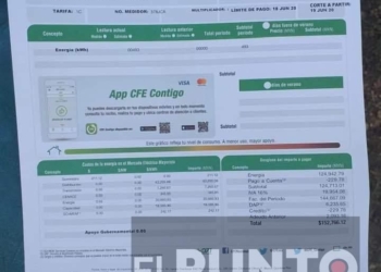 CFE sigue haciendo de las suyas,  de 800 pesos bimestrales a 152 mil 673 pesos