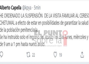 Se suspenden visitas al CERESO de Chetumal