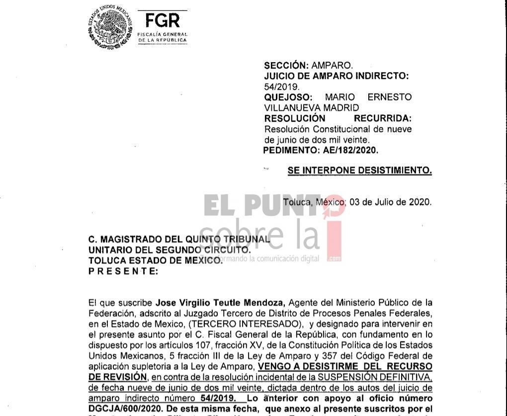 Desiste la FGR del recurso de revisión contra Mario Villanueva Madrid