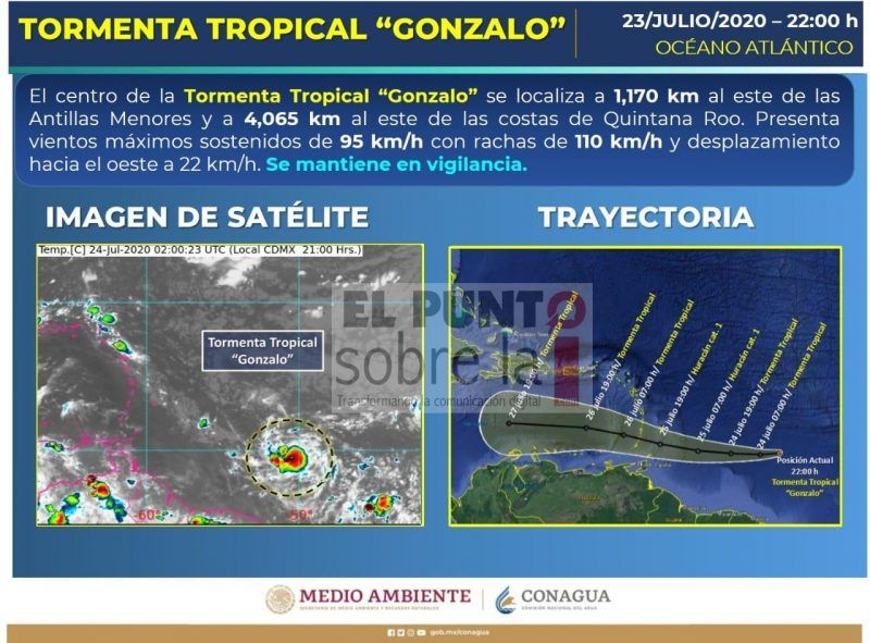 Hasta el momento tormenta tropical «Gonzalo», no representa riesgo para Quintana Roo
