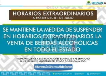 Gobierno del Estado amplía el plazo de la suspensión de venta de Bebidas Alcohólicas en horarios extraordinarios