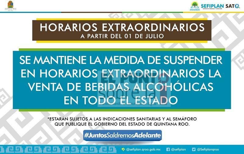 Gobierno del Estado amplía el plazo de la suspensión de venta de Bebidas Alcohólicas en horarios extraordinarios