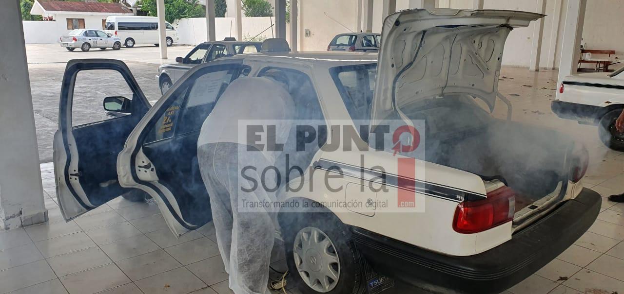 Sindicato de Taxistas “Gral. Francisco May” intensificó la sanitización de sus unidades