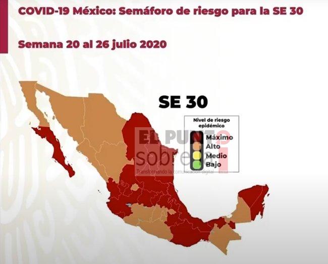Retroceden nueve estados a semáforo rojo, entre ellos Quintana Roo