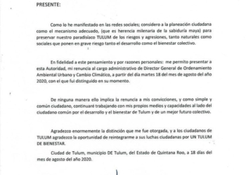Renuncia Jorge Alberto Portilla en el Ayuntamiento de Tulum