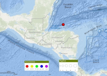 Temblor de magnitud 5.7 en el golfo de Honduras
