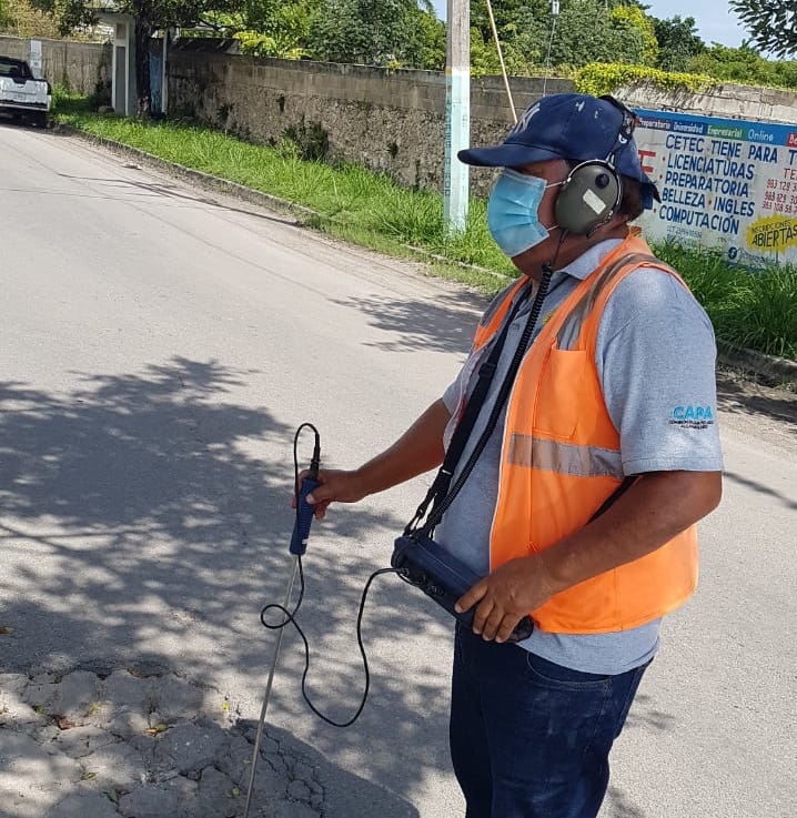 Trabaja CAPA Othón P. Blanco en operativo de detección de fugas en el sector Aeropuerto de Chetumal