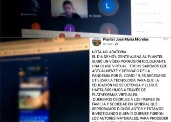 Durante una clase en línea, alumno proyecto contenido pornográfico