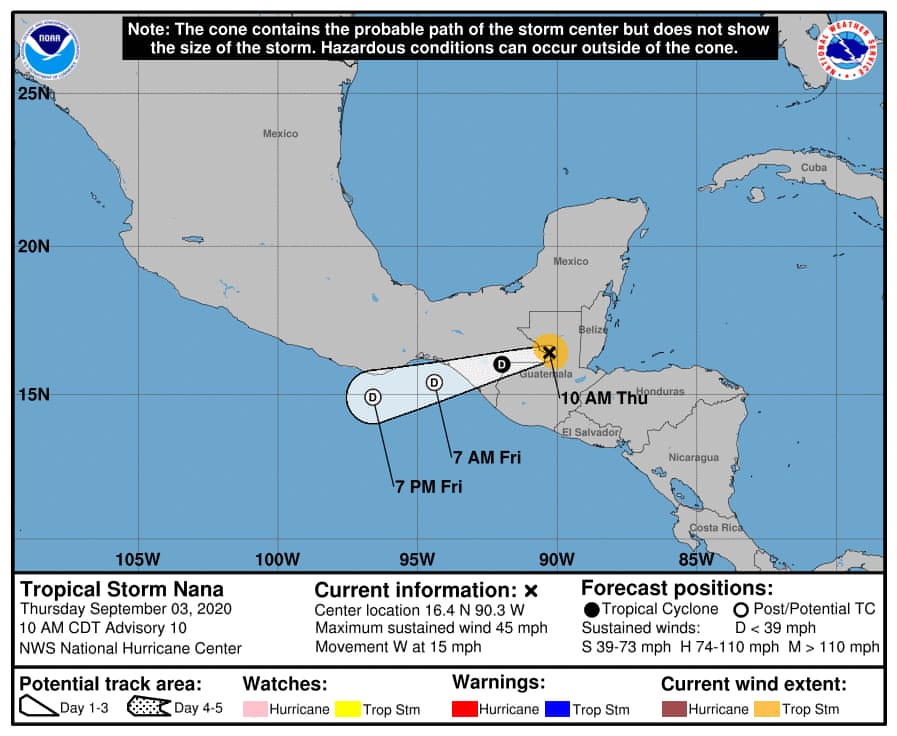 Sin afectaciones en Quintana Roo por el paso del huracán “Nana” en Centroamérica: COEPROC