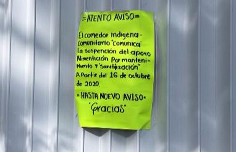 Comedor comunitario de Felipe Carrillo Puerto suspende el apoyo alimenticio