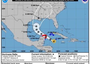 El Huracán #Delta se intensificó a Huracán Categoría 3