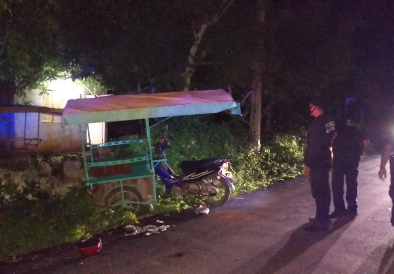 Mototaxista se estrellarse en una barda