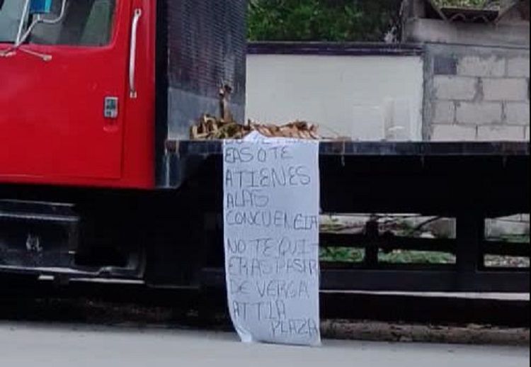 La mañana de este viernes “apareció” una manta con amenazas a un empresario local en FCP