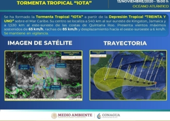 Se formó la tormenta tropical «Iota» en el mar Caribe