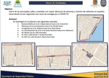 Este viernes se cierran calles en Chetumal por COVID-19