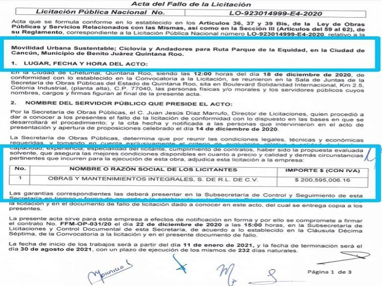 Se confirma millonaria “mega obra” de Cancún para Humberto Vivanco Barceló, “consentido” de la SEOP