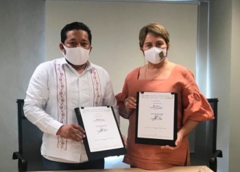 Laura Beristain, primera presidenta municipal en firmar convenio del Tren Maya