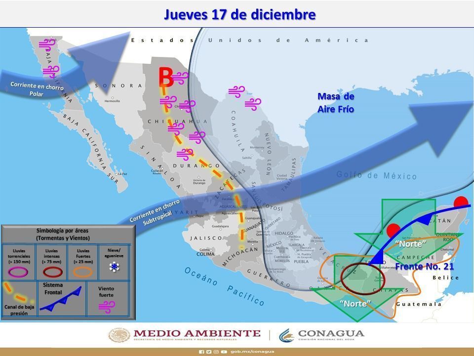 Frente frío número 21 influenciará a Quintana Roo: Adrián Martínez